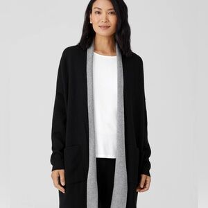 Eileen Fisher Peruvian‎ Organic Cotton Blend Long Cardigan SZ XXS